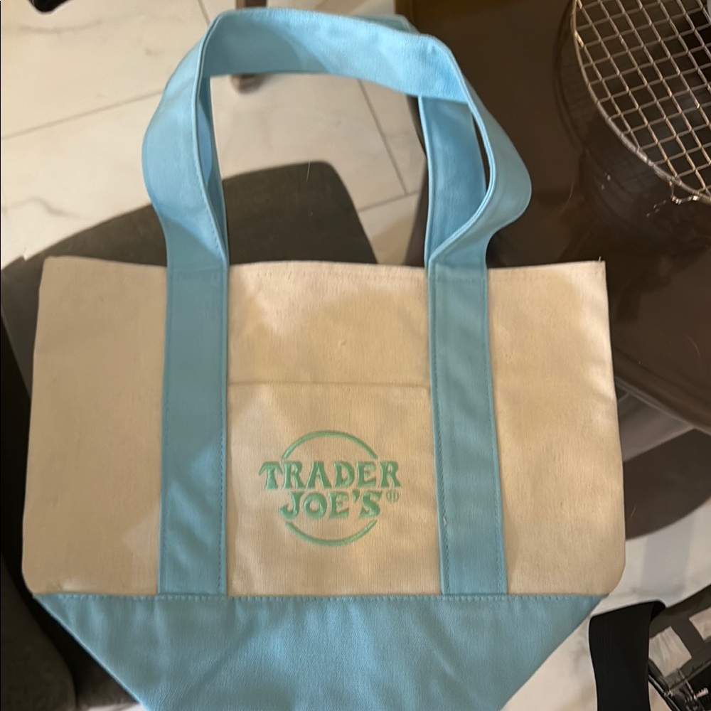 Blue and Cream Tote Bag